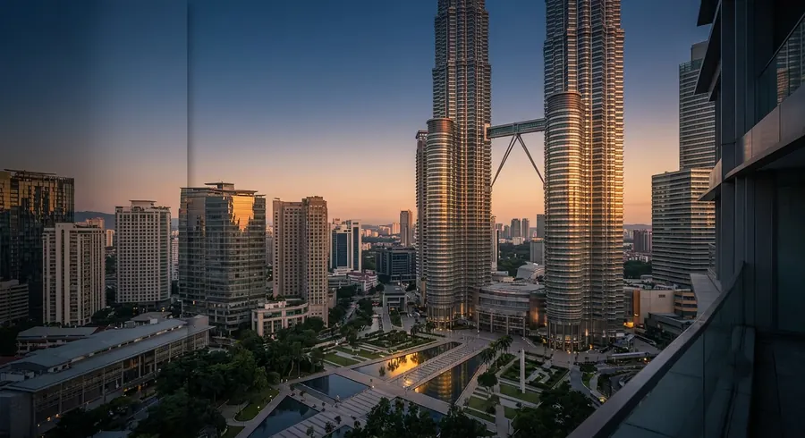 Kuala Lumpur Petronas Towers at dusk